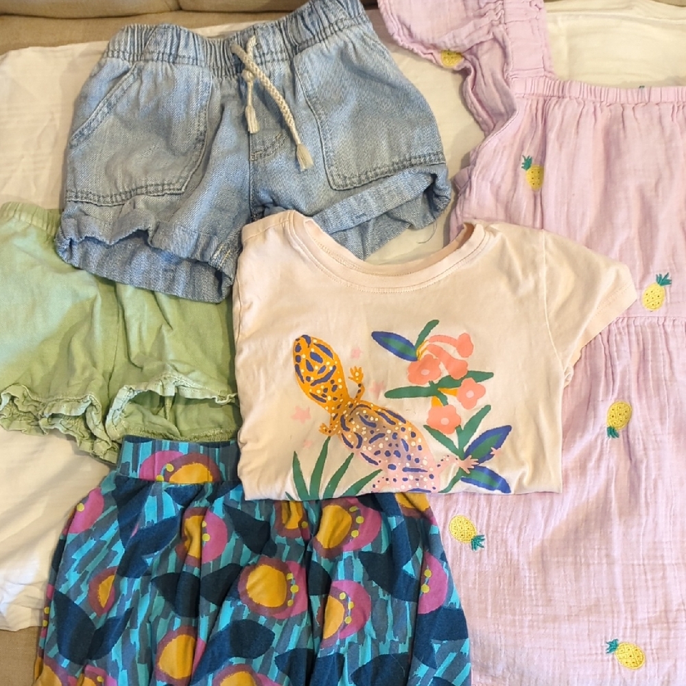 Tea Collection Kids Clothing Set - Pink, Blue, Green
